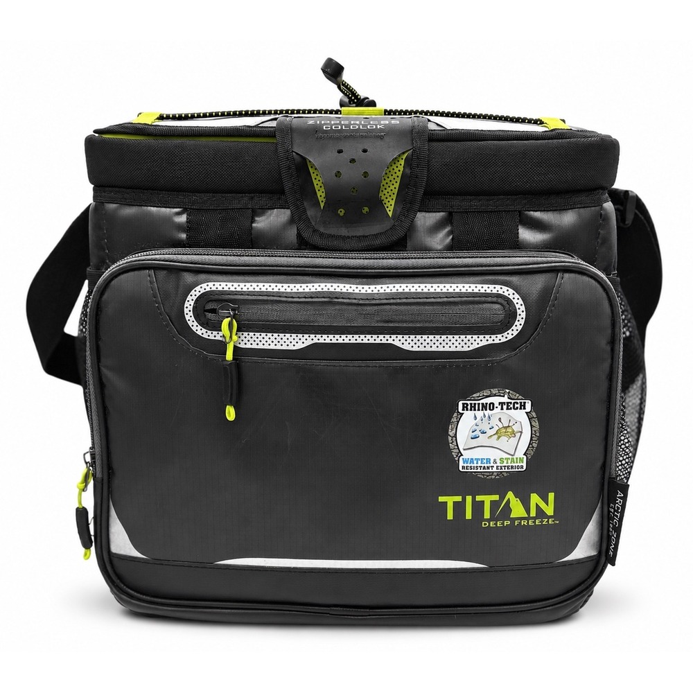 Titan Deep Freeze HardBody Cooler Lunch Bag Zipperless Black Lime Work Lunch 16C